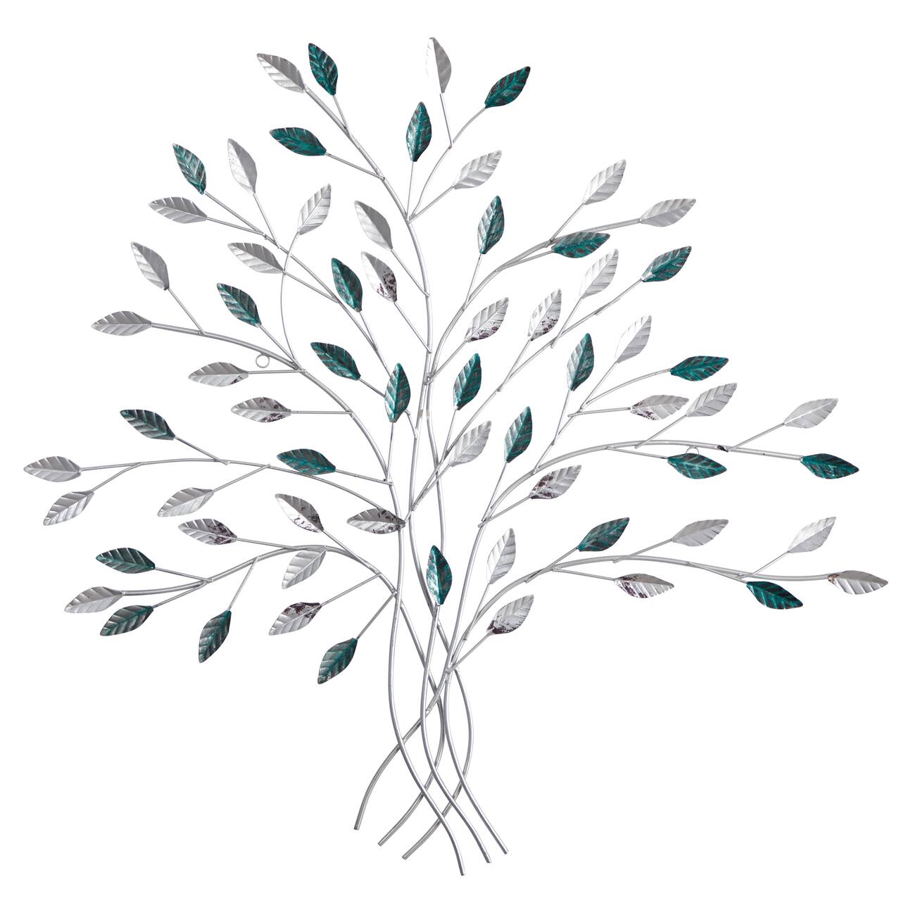 30" x 30" Hand-Painted Metal Tree of Life Wall Art Decor